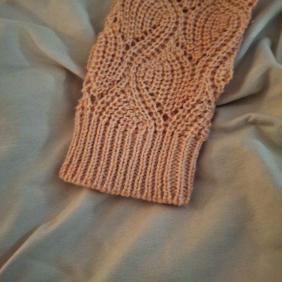 Christopher & Banks Women's Open Front Crochet Sweater In Peach Color - Picture 5 of 8